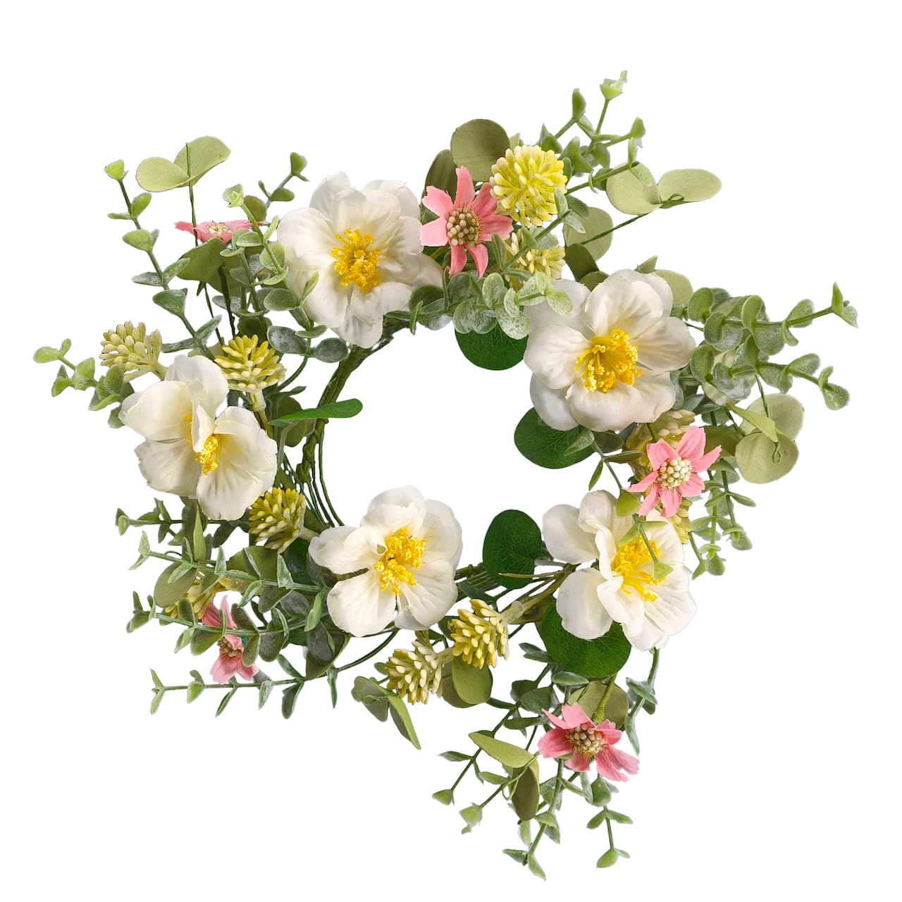 Guirlande enroulée de fleurs blanches et roses de 1,5 m d'Ashland